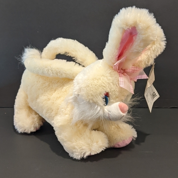 2/$20 cream bunny rabbit plush hand bag 12” Easter - Picture 2 of 12